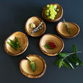 Olive Wood Rustic Mini Bowls, Wooden Live Edge Mini Plates