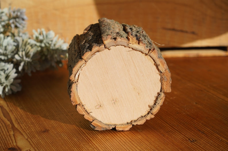 Wood Bark Faux Planter Decor, Decorative Divider