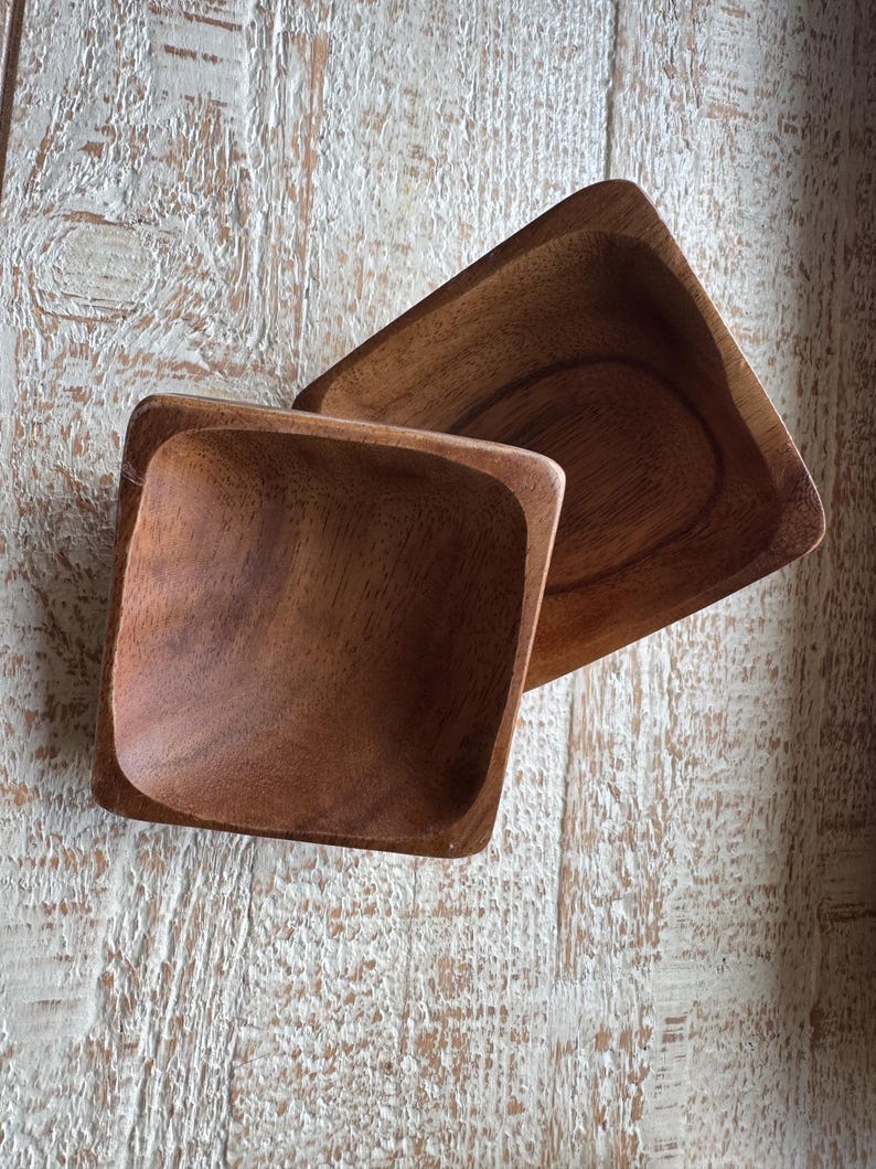 Mini Wood Bowl, Mini Square Acacia wood bowl