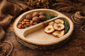 Large Birch Wood Serving Tray – Rustic Wooden Snack Tray with 2 Sections Natural Wood Organizer 20–24 cm