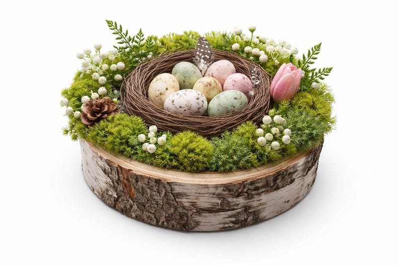Birch Wood Bowl 20–24 cm – Rustic Wooden Tray Natural Wood Centerpiece Handmade Decor