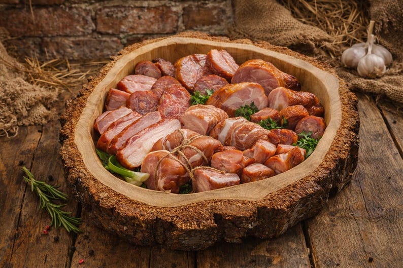 Birch Wood Bowl 20–24 cm – Rustic Wooden Tray Natural Wood Centerpiece Handmade Decor