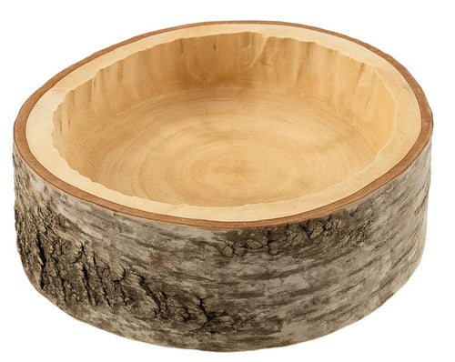 Birch Wood Bowl 20–24 cm – Rustic Wooden Tray Natural Wood Centerpiece Handmade Decor
