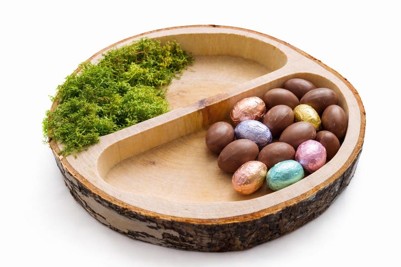 Birch Wood Bowl 20–24 cm – Rustic Wooden Tray Natural Wood Centerpiece Handmade Decor